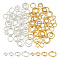120Pcs 8 Styles Brass Split Rings, Lead Free & Cadmium Free, Double Loops Jump Rings, Mixed Color, 4~8x1.7~2mm, Inner Diameter: 3~6.3mm, 15pcs/style