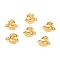 Brass Ice Pick Pinch Bails, Leaf, Golden, 9x7x4.5mm, Inner: 4x5mm, Hole: 1mm, pin: 0.9mm.