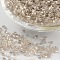 11/0 Two Cut Glass Seed Beads, Hexagon, Silver Lined Round Hole, Silver, Size: about 2.2mm in diameter, about 4500pcs/50g