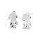 Non-Tarnish 201 Stainless Steel Pendants, Girl, Stainless Steel Color, 18x9x1mm, Hole: 1.4mm