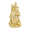 Rack Plating Brass Micro Pave Cubic Zirconia Pendants, Long-Lasting Plated, Cadmium Free & Lead Free, King, Real 18K Gold Plated, 49x25x6.5mm, Hole: 4.5mm
