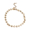 PVD Vacuum Plating 304 Stainless Steel Flat Round Link Chain Bracelets, with Lobster Claw Clasps, Textured, Golden, 8-5/8 inch(22cm)