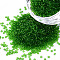 15/0 Transparent Czech Glass Seed Beads, Round, Olive, 1.5x1mm, Hole: 0.5mm, about 500g/bag
