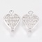 Brass Pendants, Cadmium Free & Nickel Free & Lead Free, Hydrogen Balloon, Real Platinum Plated, 13.5x8.5x1mm, Hole: 1mm