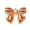 304 Stainless Steel Enamel Pendants, Bowknot Charm, Golden, 20x25x2.8mm, Hole: 1.4mm