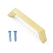 Zinc Alloy Rectangle Bar Cabinet Door Knobs, Kitchen Drawer Pulls Cabinet Handles, with Iron Screws, Matte Gold Color, 106x13x26.5mm, Hole: 4mm