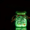 Luminous Glass Wishing Bottle with Random Color Ribbon, Glow in The Dark, Starry Sky Origami Star Jar Drifting Bottle for Bedroom Decor Gift Desktop Ornaments, Spring Green, 53x75mm