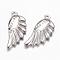 Tarnish Resistant 201 Stainless Steel Pendants, Wing, Stainless Steel Color, 20x9x3.3mm, Hole: 1mm