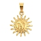 Ion Plating(IP) 304 Stainless Steel Pendants, Sun Charm, Golden, 23x19.5x3mm, Hole: 3x7.5mm