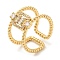 Rack Plating Brass Hollow Cuff Rings, Clear Cubic Zirconia Wide Band Open Ring for Women, Lead Free & Cadmium Free, Real 18K Gold Plated, US Size 6(16.5mm), 12mm