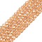 Electroplate Glass Beads Strands, AB Color Plated, Faceted, Rondelle, Goldenrod, 3.5~3.8x3mm, Hole: 0.4mm, about 105~110pcs/strand, 29~31cm