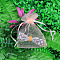 Rectangle Organza Drawstring Bags, Misty Rose, 10x8cm