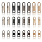 24Pcs 12 Style Zinc Alloy Zipper Puller, Garment Accessories, Arch, Mixed Color, 2.6~3.7x0.9~1.15x0.4cm, Hole: 6.5~11x5~7.5mm and 3.5~4x5~7mm, 2pcs/style