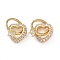 Brass Micro Pave Clear Cubic Zirconia Pendants, Cadmium Free & Nickel Free & Lead Free, Heart with Ring Charms, Real 18K Gold Plated, 17mm, Hole: 8mm