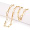 Brass Paperclip Chains, Drawn Elongated Cable Chains Necklace Making, with Lobster Claw Clasps, Light Gold, 17.71 inch(45cm) long, Link: 3.7x12mm, Jump Ring: 5x1mm