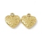 PVD Vacuum Plating 201 Stainless Steel Pendants, Heart Charm, Real 18K Gold Plated, 16x15x4.5mm, Hole: 2mm