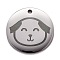 Non-Tarnish Stainless Steel Pendants, Manual Polishing, Flat Round with Dog, Stainless Steel Color, 20x1.4mm, Hole: 1.6mm