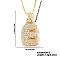 Elegant Brass Micro Pave Clear Cubic Zirconia 3D Initial Necklaces, Perfect Gift for Her, Golden, Letter E, 15.75 inch(40cm)