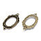 Zinc Alloy Link Cabochon Settings, Bezel Open Back Settings, Cadmium Free & Lead Free, Oval, Antique Bronze, 42.5x23.5x2mm, Hole: 2mm, Tray: 25x18.5mm.