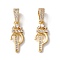Eco-Friendly Brass Micro Pave Cubic Zirconia Pendants, Long-Lasting Plated, Real 18K Gold Plated, Cadmium Free & Lead Free, Letter, Letter.P, 16~20x7~11.5x1.5~2.2mm, Hole: 6.5x3.5mm