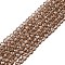 Glass Beads Strands, Faceted, Rondelle, Tan, 2.9~3.3x2mm, Hole: 0.8mm, about 144~150pcs/strand, 35~37cm