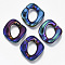Electroplate Acrylic Linking Rings, Quick Link Connectors, for Twisted Chains Making, Twist, Multi-color Plated, 31x29x7mm, Inner Diameter: 17x11mm