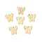 Brass Charms, Cadmium Free & Lead Free, Butterfly Charm, Real 24K Gold Plated, 10x10x0.3mm, Hole: 1.2mm