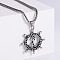 Stainless Steel Anchor & Helm Pendant Necklaces for Men, Stainless Steel Color