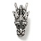 316 Surgical Stainless Steel Pendants, Dragon, Antique Silver, 39x18x16mm, Hole: 6x9mm