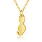 201 Stainless Steel Kitten Pendant Necklaces, with Cable Chains, Cat Silhouette, Golden, 15.7 inch(40cm), 1.5mm, Cat: 17.5x8x1mm