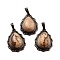 Natural Picture Jasper Teardrop Pendants, Red Copper Tone Brass Charms, 28.5x20.5x7mm, Hole: 8x5mm