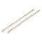 Brass Micro Cubic Zirconia Chain Links Connectors, Nickel Free, Real 18K Gold Plated, Cubic Zirconia Cup Chain, Clear, 67x2x2mm, Hole: 1.2mm