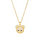 Brass Pave Crystal Rhinestone Pendant Necklaces for Wowen, Golden, Bear, 15.35 inch(39cm), Pendant: 15.8x16.8mm