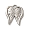 Non-Tarnish 304 Stainless Steel Pendants, Wing Charms, Stainless Steel Color, 17.5x14x1.5mm, Hole: 1.8mm