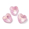 Glass Rhinestone Cabochons, Point Back & Back Plated, Faceted, Heart, Light Rose, 8x8x4.5mm