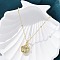 Brass Micro Pave Clear Cubic Zirconia Pendants Necklaces, Real 18K Gold Plated, Flower, 17.72 inch(45cm)