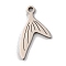 Non-Tarnish 201 Stainless Steel Pendants, Laser Cut, Sea Animal Charm, Stainless Steel Color, Fishtail, 15x10x1mm, Hole: 1.5mm