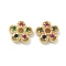 Brass Micro Pave Cubic Zirconia Bead Caps, Long-Lasting Plated, 5-Petals, Flower, Golden, 8x3mm, Hole: 1.6mm