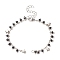 Faceted Round Glass Charms Chain Bracelet Making, with Brass Star Charms, for Link Bracelet Making, Silver, 6-3/4 inch(17cm)