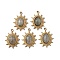 PVD Vacuum Plating 201 Stainless Steel Natural Labradorite Pendants, Real 18K Gold Plated, Oval/Sun Charms, 18x13.5x4mm, Hole: 1.6mm