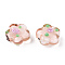 Handmade Bumpy Lampwork Beads, Plum Blossom, Bisque, 13.5~14.5x15x8~10mm, Hole: 1.5~1.8mm