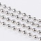 Iron Ball Chains, Soldered, Platinum Color, with Spool, Bead: about 2mm in diameter, about 328.08 Feet(100m)/roll