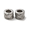 Tarnish Resistant 304 Stainless Steel Beads, Large Hole Beads, Column with Rhombus, Stainless Steel Color, 7.5x5.5mm, Hole: 3.8mm