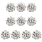 10Pcs 1-Hole Alloy Rhinestone Shank Buttons, Flower, Crystal, 21~22x10mm, Hole: 2mm