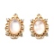 Brass Micro Pave Cubic Zirconia Charms, Cadmium Free & Nickel Free & Lead Free, with Shell, Oval Charms, Real 18K Gold Plated, 14x10.5x2.5mm, Hole: 1.2mm