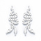 Non-Tarnish 201 Stainless Steel Pendants, Snake, Stainless Steel Color, 47x17x1mm, Hole: 1.4mm