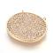 Brass Micro Pave Cubic Zirconia Pendants, Oval, Real 18K Gold Plated, 21x24.5x2.5mm, Hole: 1mm