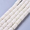 Natural Lava Rock Beads Strands, Dyed, Column, White, 14~15x8mm