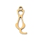 201 Stainless Steel Pendants, Cat Shape Charms, Real 18K Gold Plated, 18x8x1mm, Hole: 1.4mm