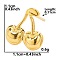 Cherry Stainless Steel Stud Earrings for Women, 11x11mm